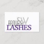 Stilweises Lila Schwarz Einfach mit Monogram Visitenkarte (Vorderseite)