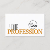 Stilweises Weißes Orange Einfach mit Logo und Foto Visitenkarte (Vorderseite)