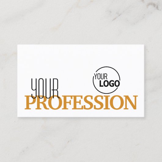 Stilweises Weißes Orange Einfach mit Logo und Foto Visitenkarte (Vorderseite)