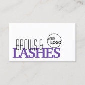 Stilweiss Lila Einfach mit Logo und Foto Visitenkarte (Vorderseite)