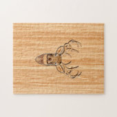 Stilweißer Schwanz-Buck-Antler Leichtholzkörner Puzzle (Horizontal)