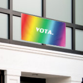 Stimmabgabe in spanischer Regenbogenfarbe Gay Prid Banner (Äußeres Gebäude)