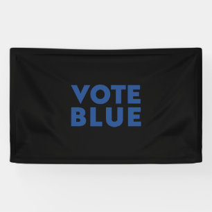 Stimme Blau, Biden blaue Buchstaben, schwarzer Hin Banner