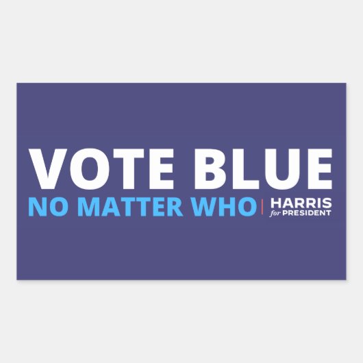 Stimme blau, egal wer, Harris für den Präsidenten Rechteckiger Aufkleber (Vorderseite)
