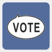 STIMME - blau Quadratischer Aufkleber (Vorderseite)