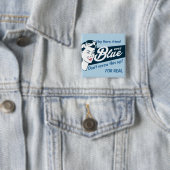 Stimme Blau | Retro Lustig | Rechteck Button (Beispiel)