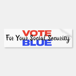 Stimme Blau Soziale Sicherheit USA Politisch Autoaufkleber