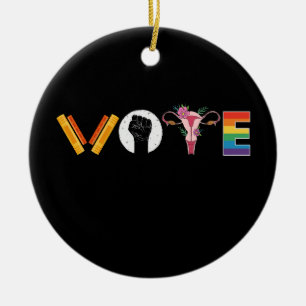 STIMME Bücher Uterus LGBT Unterstützung Keramik Ornament