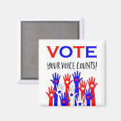 Stimme! Deine Stimme zählt! Patriotische Handstars Magnet (Vorderseite/Rückseite)
