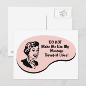 Stimme des Massagetherapeuten Postkarte (Vorne/Hinten)