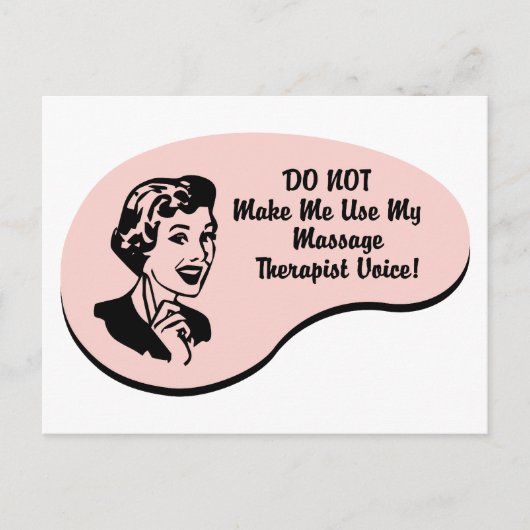 Stimme des Massagetherapeuten Postkarte (Vorderseite)