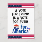 Stimme für Amerika Postkarte (Vorderseite)