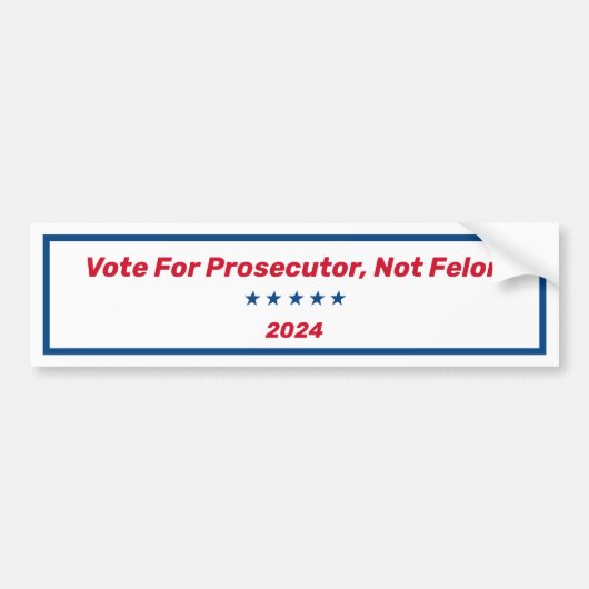 Stimme für Ankläger, nicht Felon Autoaufkleber (Vorne)
