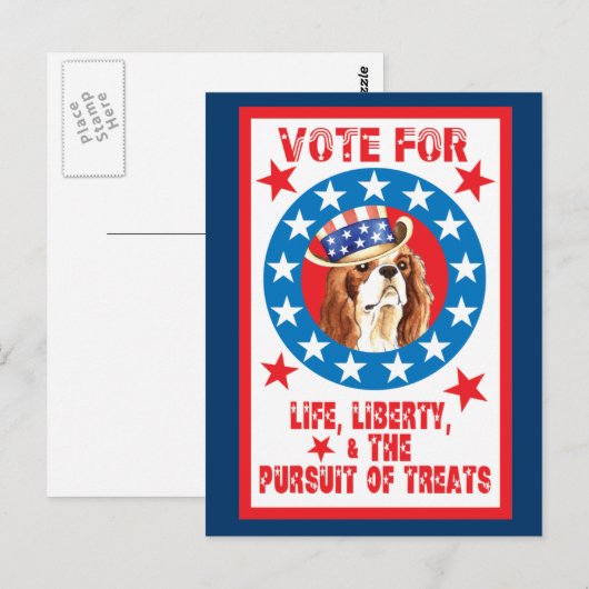 Stimme für Cavalier Postkarte (Vorne/Hinten)