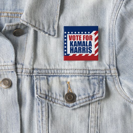 Stimme für Kamala Harris American Flag Button (Beispiel)