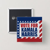 Stimme für Kamala Harris American Flag Button (Vorne & Hinten)