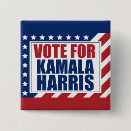 Stimme für Kamala Harris American Flag Button