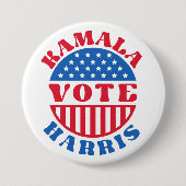 Stimme für Kamala Harris Retro Patriotic Button (Vorderseite)