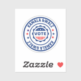 Stimme für Kamala harris und walz Aufkleber