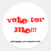 Stimme für mich!!! Aufkleber (Vorderseite)