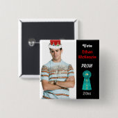 Stimme für Prom King (Aqua) Button (Vorne & Hinten)