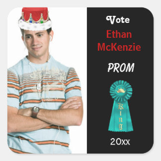 Stimme für Prom King (Aqua) Quadratischer Aufkleber