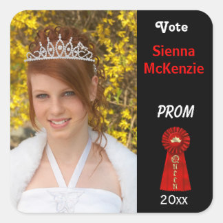 Stimme für Prom Queen (rot) Quadratischer Aufkleber