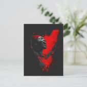 Stimme in Rot Postkarte (Stehend Vorderseite)