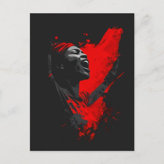 Stimme in Rot Postkarte (Vorderseite)