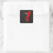 Stimme in Rot Quadratischer Aufkleber (Tasche)