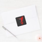Stimme in Rot Quadratischer Aufkleber (Umschlag)