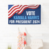 Stimme Kamala Harris für Präsident 2024 Blue Banner (Insitu)