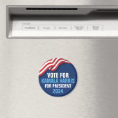 Stimme Kamala Harris für Präsident 2024 Blue Magnet (In Situ (Geschirrspüler))