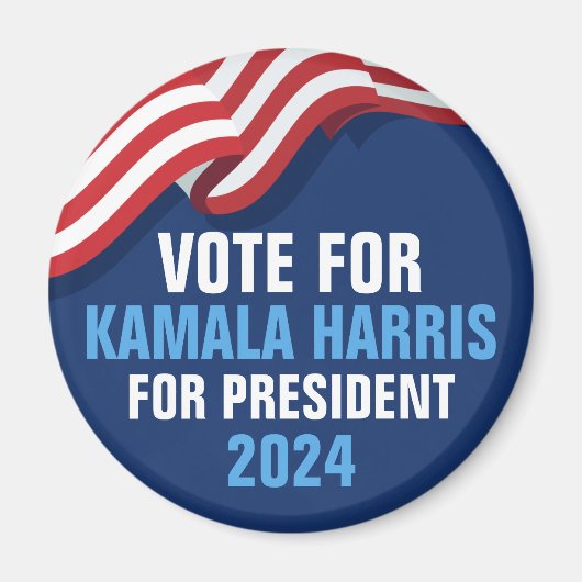 Stimme Kamala Harris für Präsident 2024 Blue Magnet (Vorne)