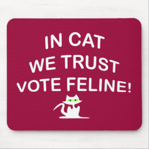 Stimme Katze mit weißem Text Mousepad