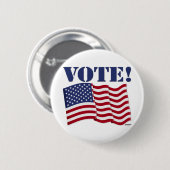 STIMME mit US-Flagge Button (Vorne & Hinten)