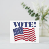 STIMME mit US-Flagge Postkarte (Stehend Vorderseite)