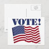 STIMME mit US-Flagge Postkarte (Vorne/Hinten)