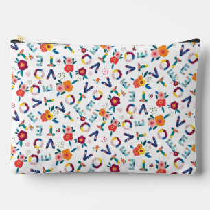 Stimme Modernes Floral in Grün Pink Orange Blau Zubehörtasche