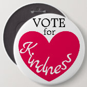 STIMME Niedliches rosafarbenes Herz riesig Button (Vorne & Hinten)