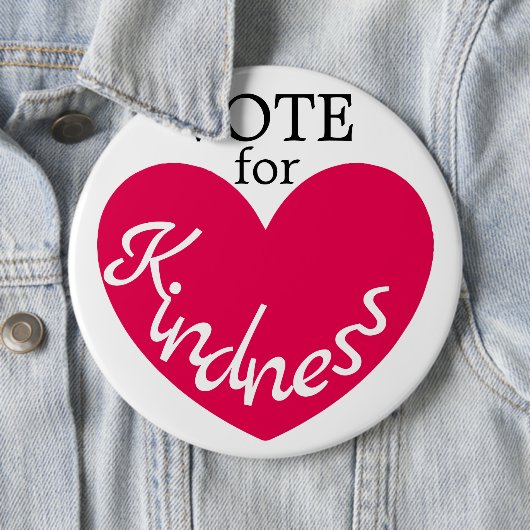 STIMME Niedliches rosafarbenes Herz riesig Button (Beispiel)