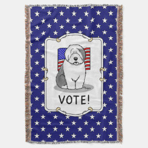 Stimme! Old English Sheepdog Grau 1 Niedliche poli Decke