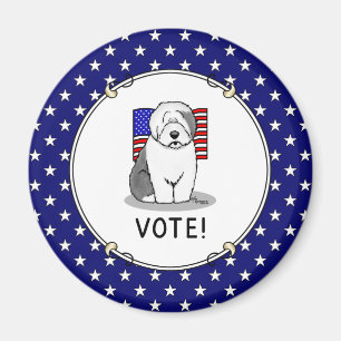 Stimme! Old English Sheepdog Grau 1 Niedliche poli Magnet