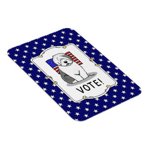 Stimme! Old English Sheepdog Grau 1 Niedliche poli Magnet