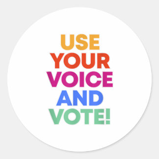 STIMME RUNDER AUFKLEBER