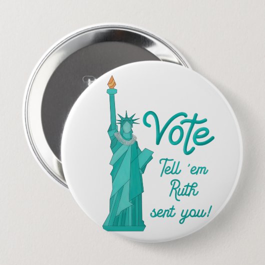Stimme sagen "em Ruth Sent you with statue of Libe Button (Vorne & Hinten)