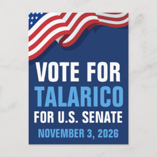 Stimme Talarico für den Senat 2026 Amerikanische F Feiertagspostkarte