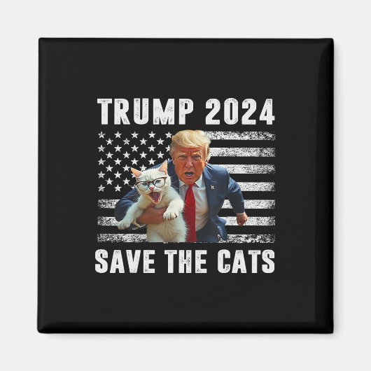 Stimme Trump 2025 Lustig Katzen Retten Magnet (Vorne)