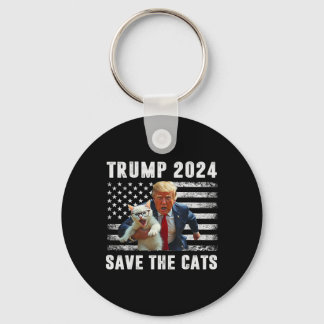 Stimme Trump 2025 Lustig Katzen Retten Schlüsselanhänger