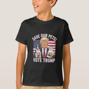 Stimme Trump Rette Unsere Haustiere Katzen Hunde 2 T-Shirt